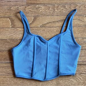 Shein blue ribbed cropped Cami top size small